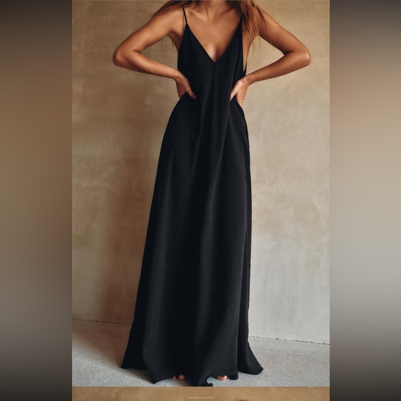 Zara flowy maxi dress in blue NWT - Picture 4 of 6